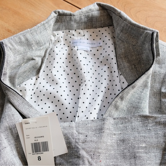 Garfield Marks size 8 NWT Gray zip up blazer - Picture 8 of 9